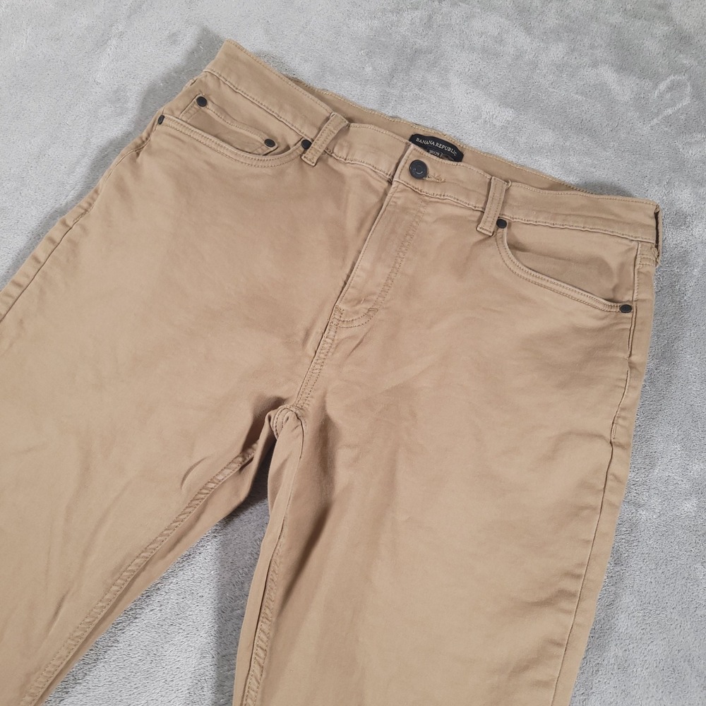 Banana Republic Chino Pants Mens 38x29 (Fits 36x29) Tan Khaki 5 Pocket Cotton